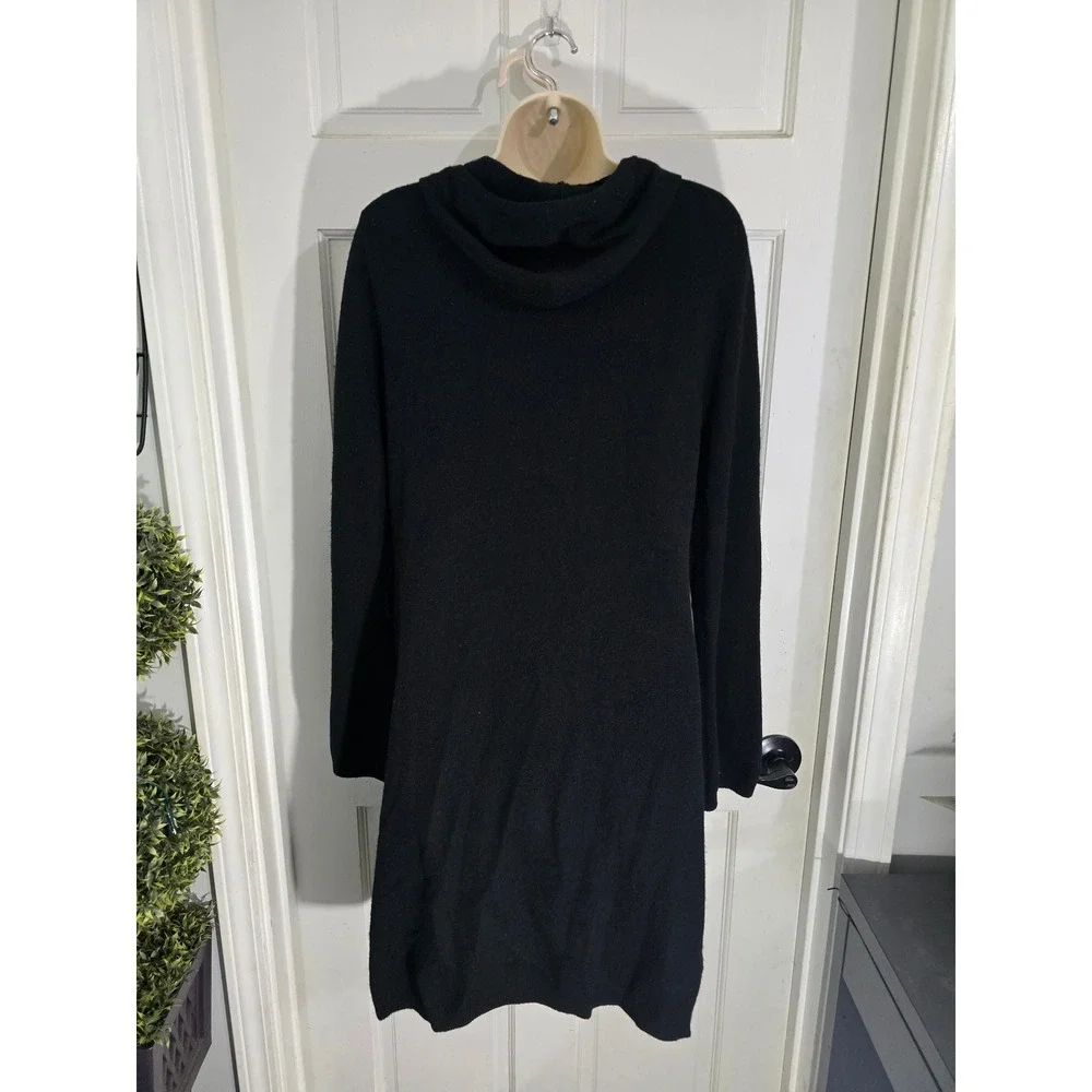 ARLOTTA Black 100%‎ Cashmere Hooded Long Open Front Cardigan Sweater